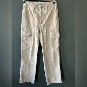 Zara Cream Straight Leg Pants